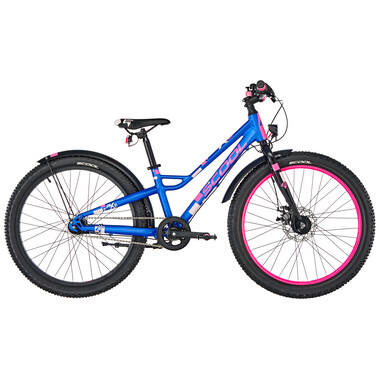S'COOL FAXE 24" 7 Speed Hybrid Bike Aluminium Blue/Pink 2021 0